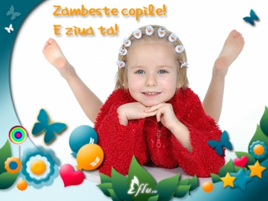 Felicitare - Zambeste copile! - Felicitari 1 Iunie - Felicitari.flu.ro